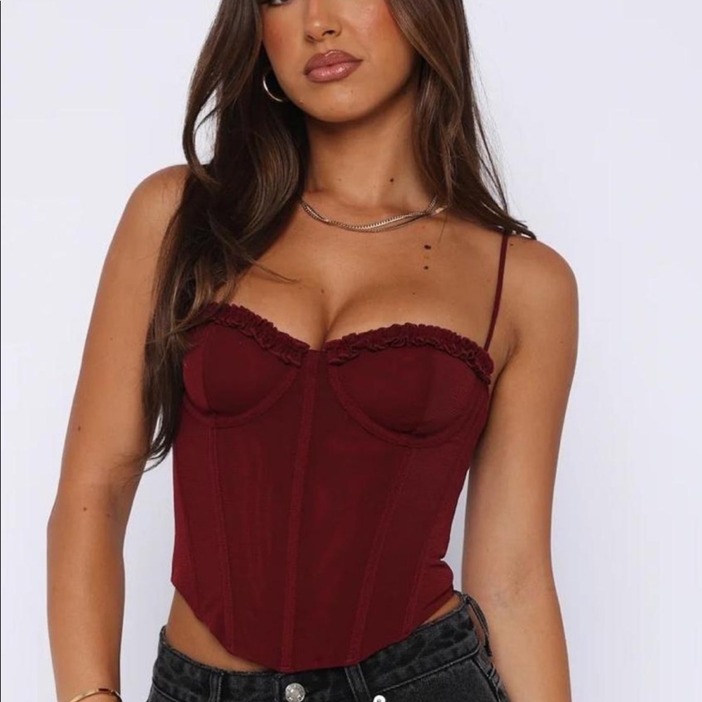 White Fox Boutique, All I Have Bustier wine